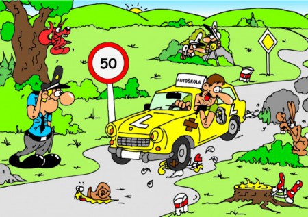 originální přání k 50. narozeninám - autoškola